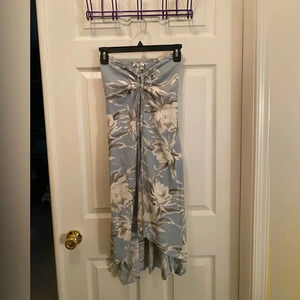 Floral Hawaiian print hi low halter or strapless dress NWOT size small